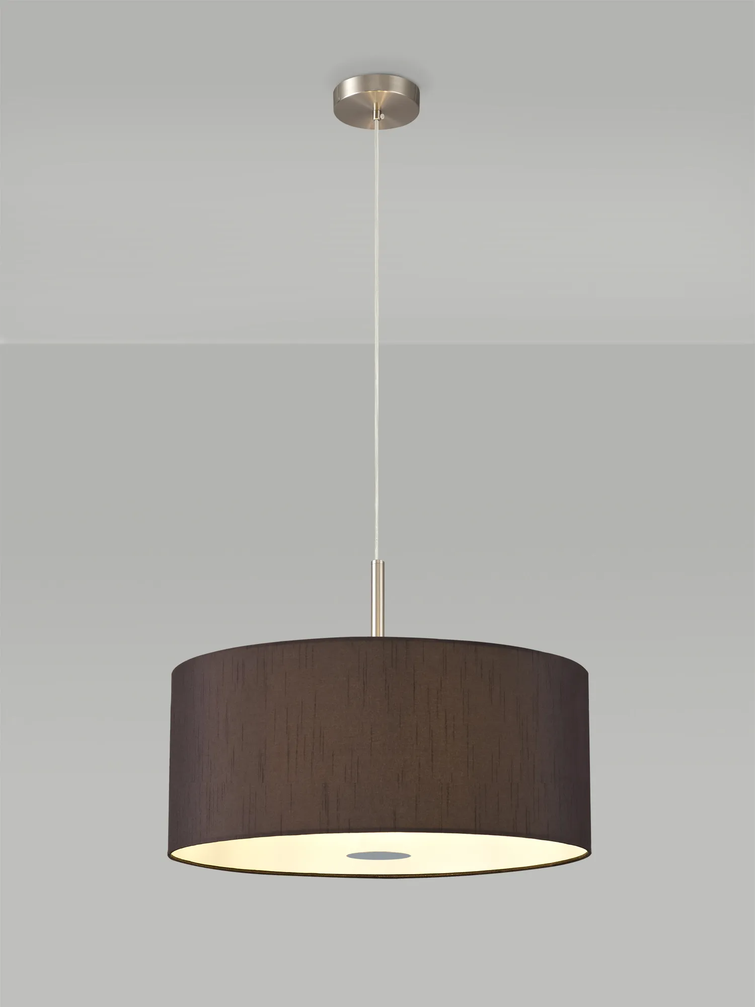 Baymont 50cm 3 Light Pendant Satin Nickel, Black, Frosted Diffuser DK0453  Deco Baymont SN BL